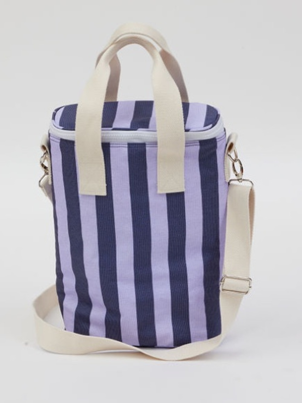 NWT Hat Attack Purple Stripe Insulated Cooler Tote and Crossbody Bag